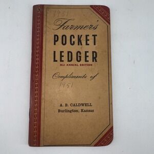 John Deere 1948 Farmers Pocket Ledger A.B. Caldwell, Burlington Kansas Farming